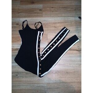 Black and white body suit